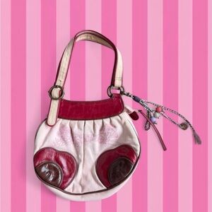 Roxy Pink Shoulder Bag with Red Accents